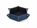 Vide poche hexagonal en cuir bleu - VP504