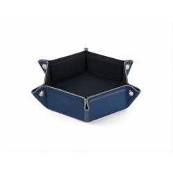 Vide poche hexagonal en cuir bleu - VP504
