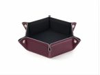 Vide poche hexagonal en cuir bordeaux - VP504
