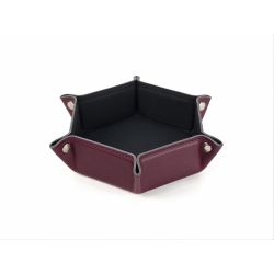 Vide poche hexagonal en cuir bordeaux - VP504