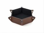 Vide poche hexagonal en cuir marron - VP504