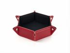 Vide poche hexagonal en cuir rouge - VP504