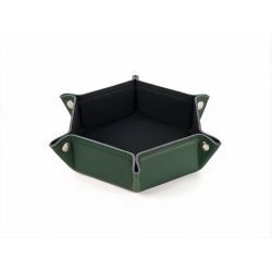 Vide poche hexagonal en cuir vert - VP504