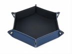Vide poche hexagonal XL en cuir bleu - VP506