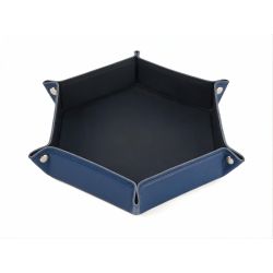Vide poche hexagonal XL en cuir bleu - VP506