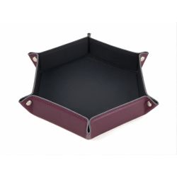 Vide poche hexagonal XL en cuir bordeaux - VP506