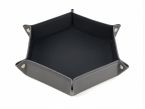 Vide poche hexagonal XL en cuir gris - VP506