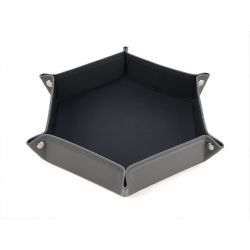 Vide poche hexagonal XL en cuir gris - VP506
