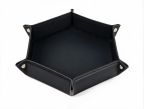Vide poche hexagonal XL en cuir noir - VP506
