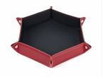 Vide poche hexagonal XL en cuir rouge - VP506