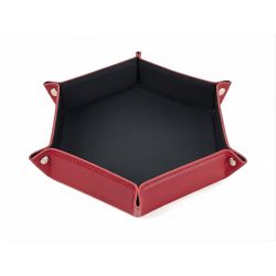 Vide poche hexagonal XL en cuir rouge - VP506