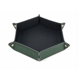 Vide poche hexagonal XL en cuir vert - VP506
