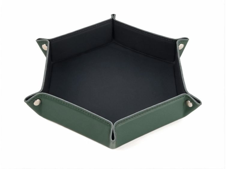 Vide poche hexagonal XL en cuir vert - VP506