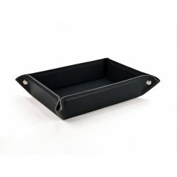 Vide poche rectangle en cuir noir - VP503