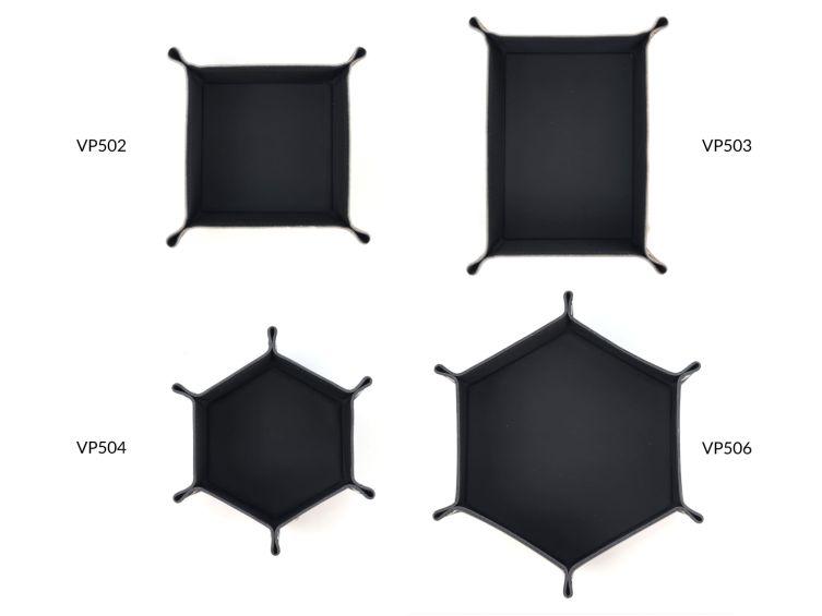 Vide poche rectangle en cuir noir - VP503