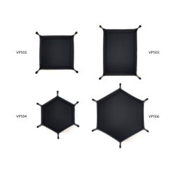 Vide poche hexagonal XL en cuir noir - VP506