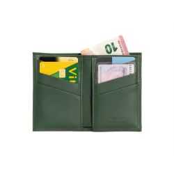 Porte-cartes "Luxe" tout cuir vert 8 Cartes - PM-018-01