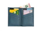 Porte-cartes anti-rfid "Luxe" tout cuir bleu pétrole 8 Cartes - PM-018-06